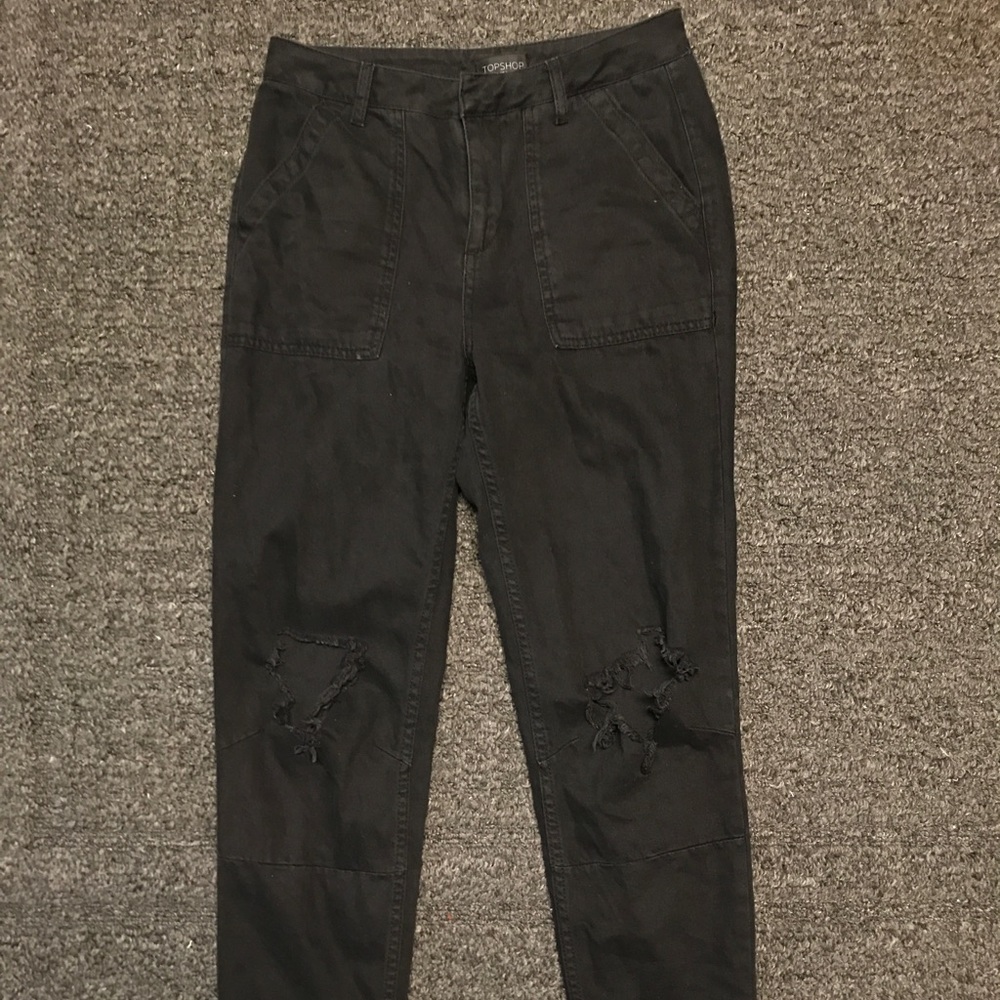 Topshop black high waisted boyfriend jeans